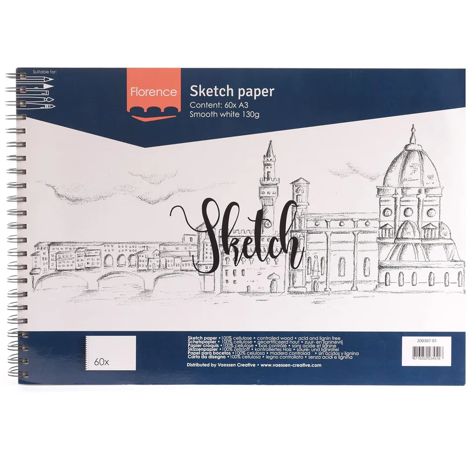 vaessen-florence-skizzenpapier-a3-wei-60-blatt-130-g-m image 1