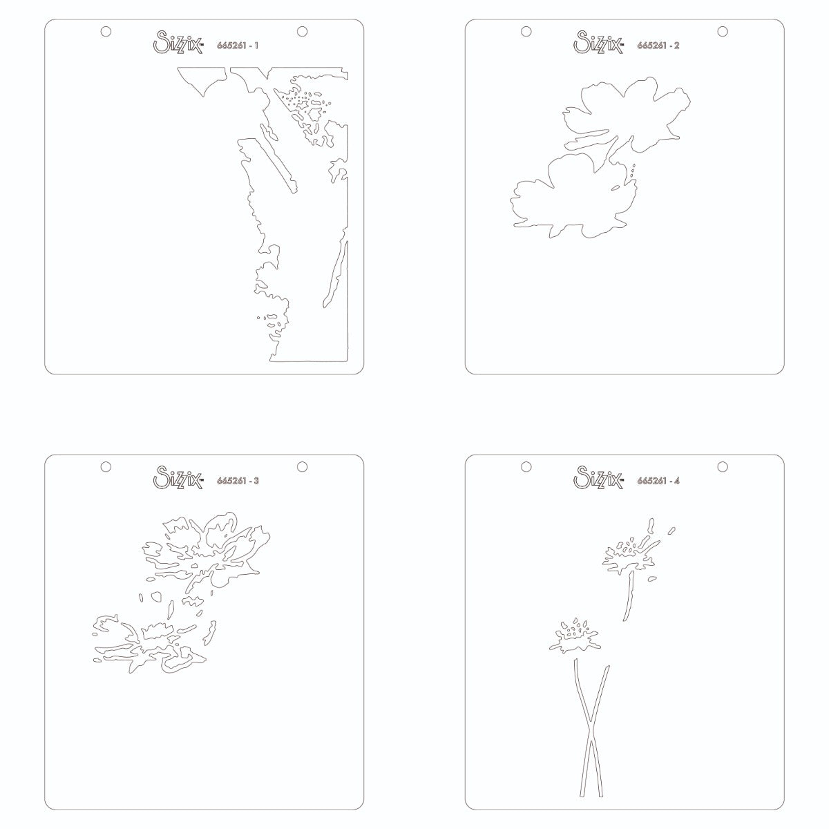 sizzix-layered-stencils-schablonen-flowers-4er-blumen-set image 2