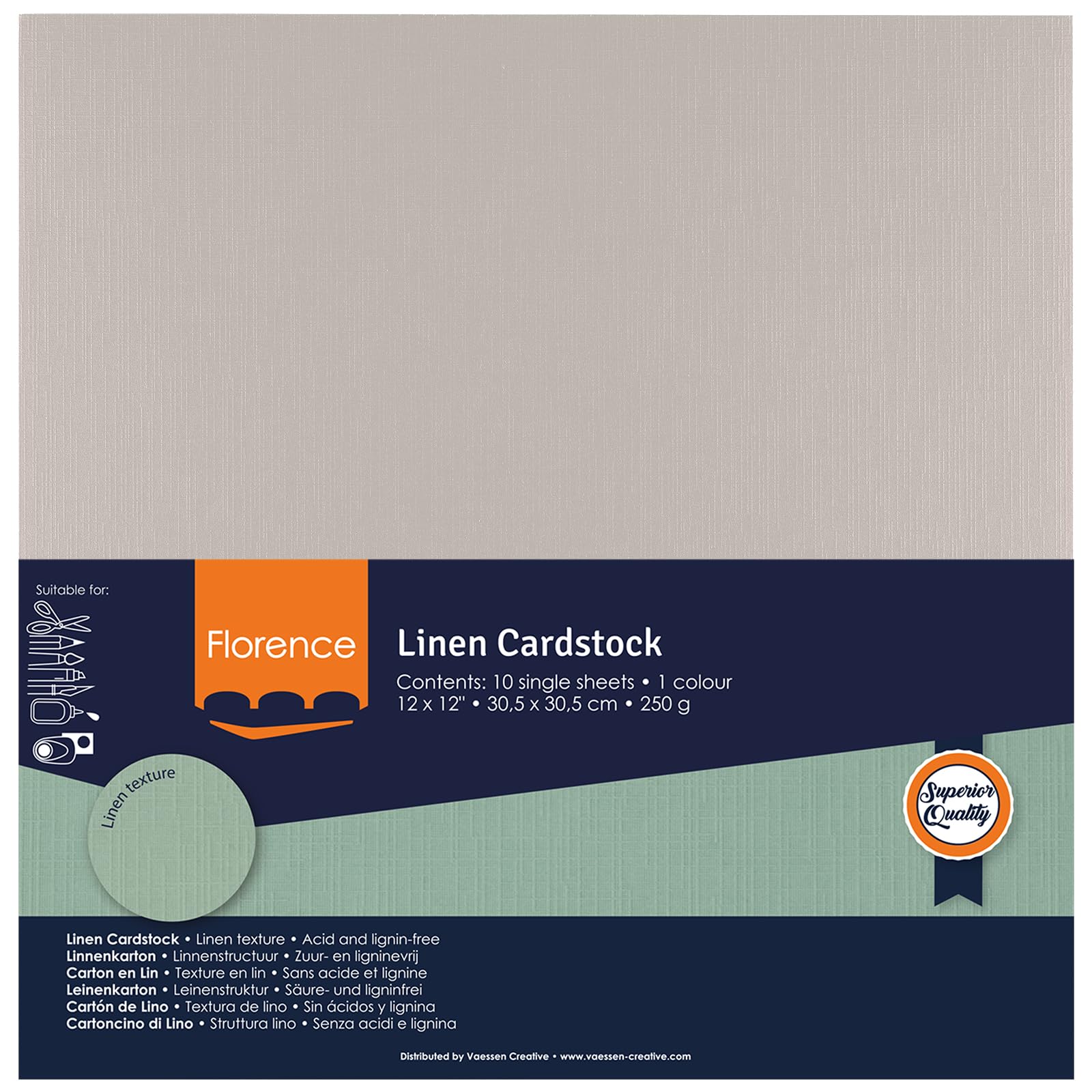 vaessen-florence-leinenkarton-rhino-grau-30-5x30-5cm-10-blatt-250g image 4