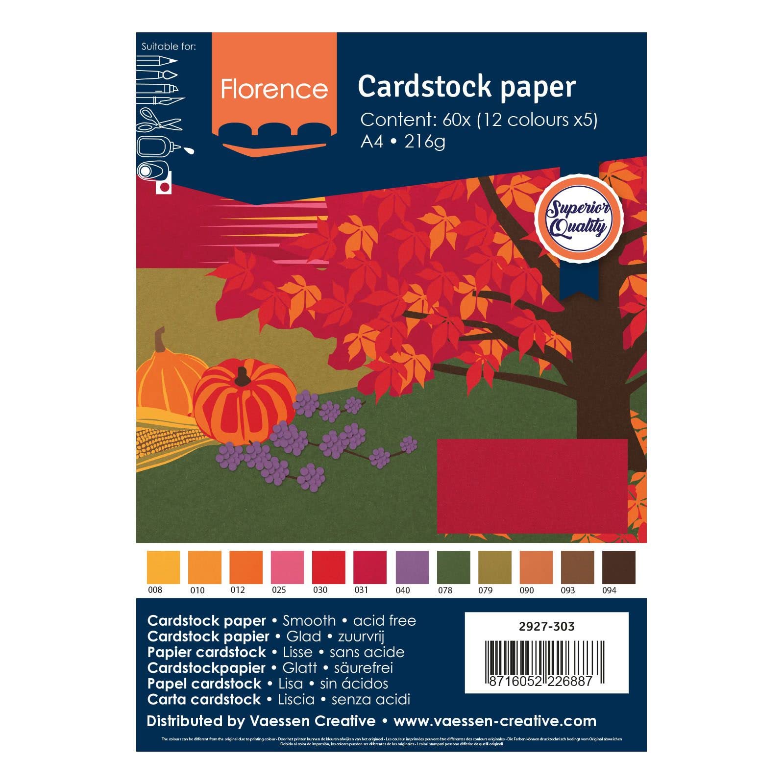 vaessen-creative-florence-cardstock-herbst-a4-60-blatt-216-g-textur image 5
