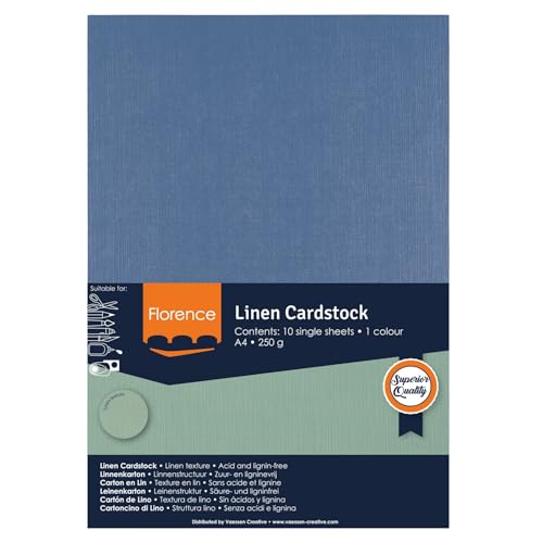 vaessen-florence-tonkarton-a4-blau-leinen-10-blatt-250g-maritime image 8