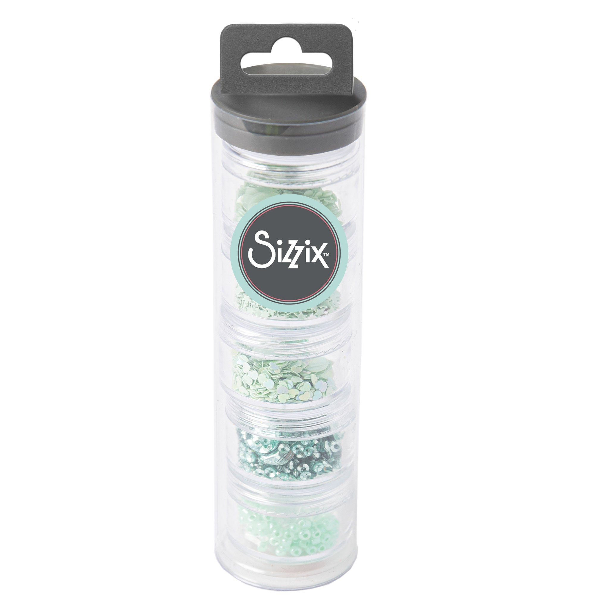 sizzix-effectz-sequins-beads-pailletten-green-tea-5er-set image 1