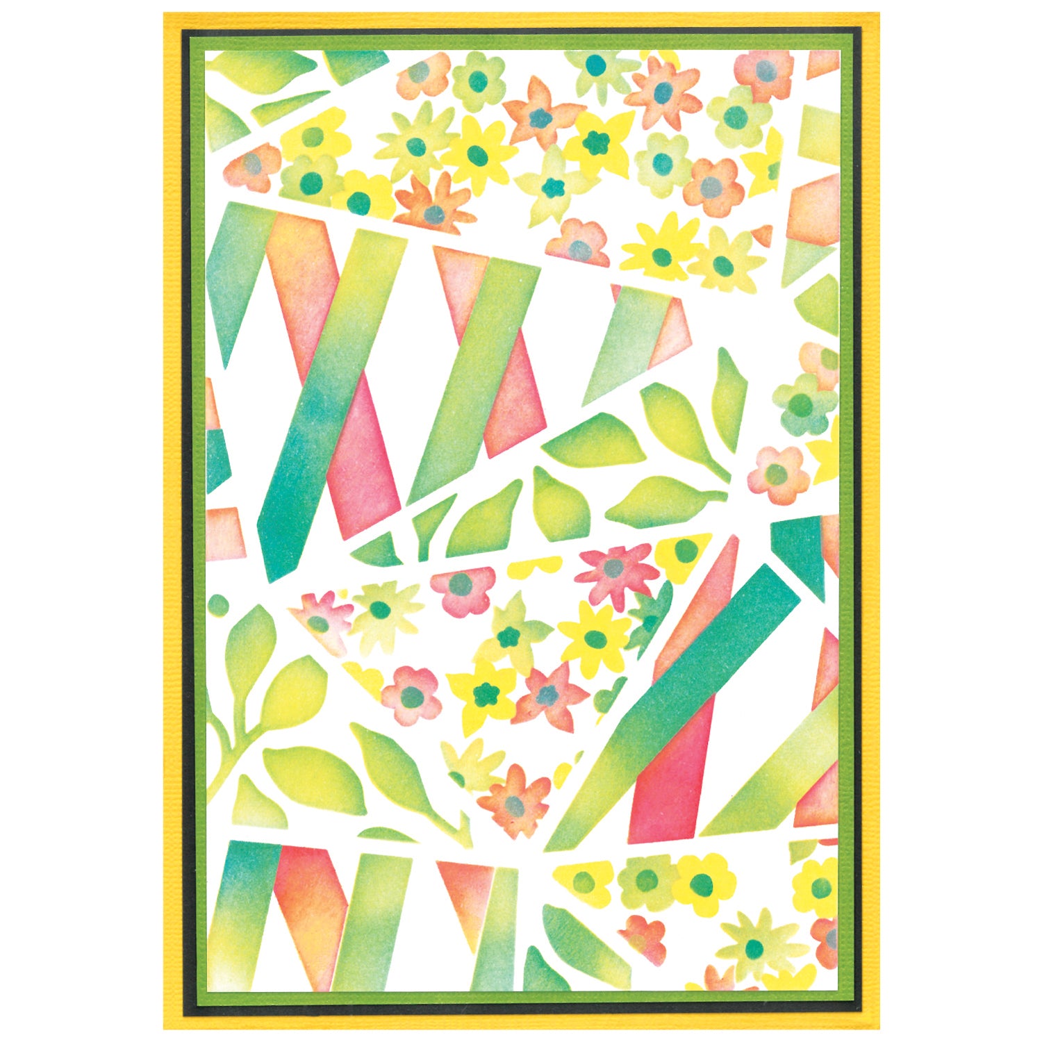 sizzix-a6-stencil-fragmented-floral-2-schablone-4tlg image 1