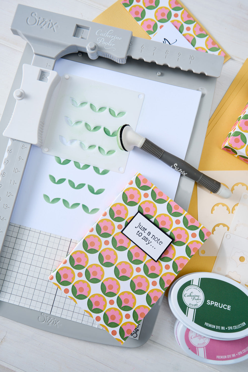 sizzix-layered-stencils-print-pattern-daisy-schablonen-4er image 3