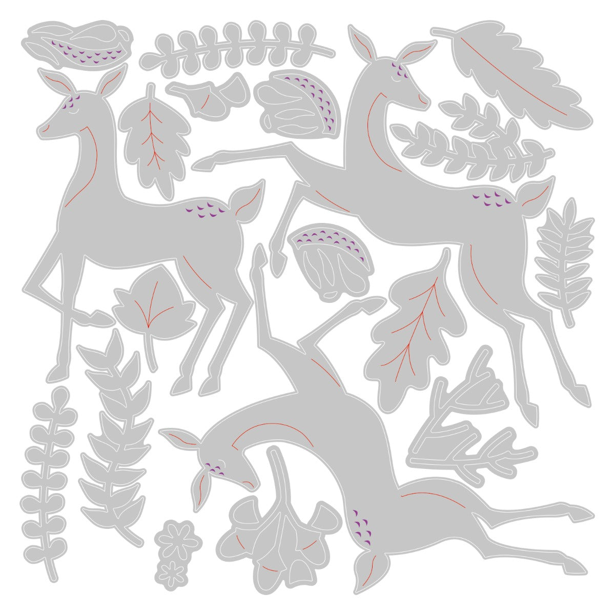 sizzix-thinlits-stanzschablonen-delightful-deer-hirsch-19-tlg image 2