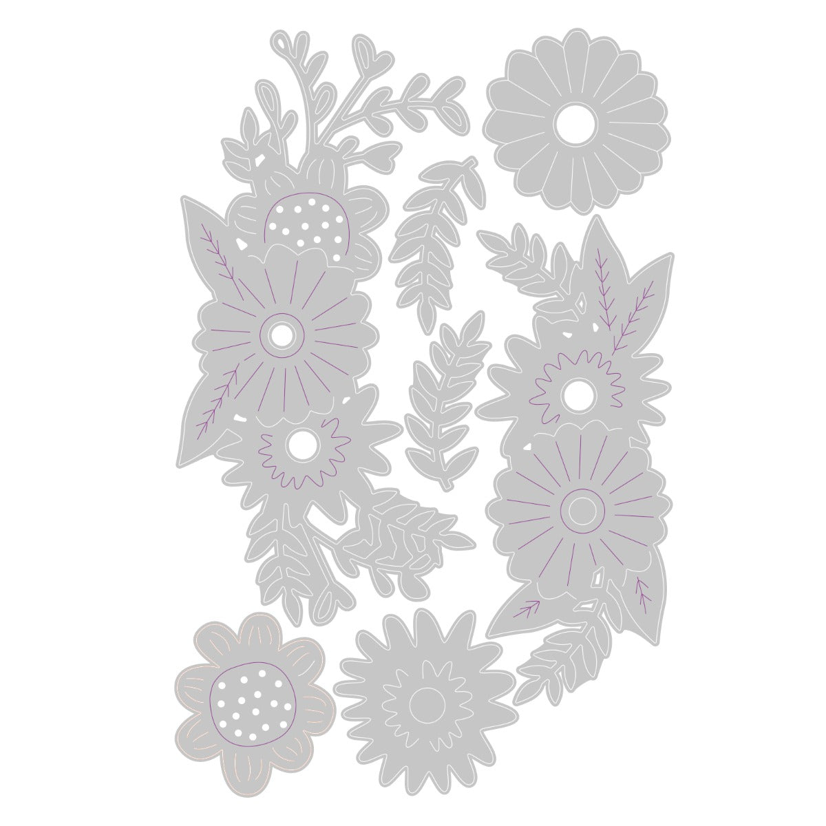 sizzix-thinlits-floral-contours-stanzformen-7-tlg-blumen image 2