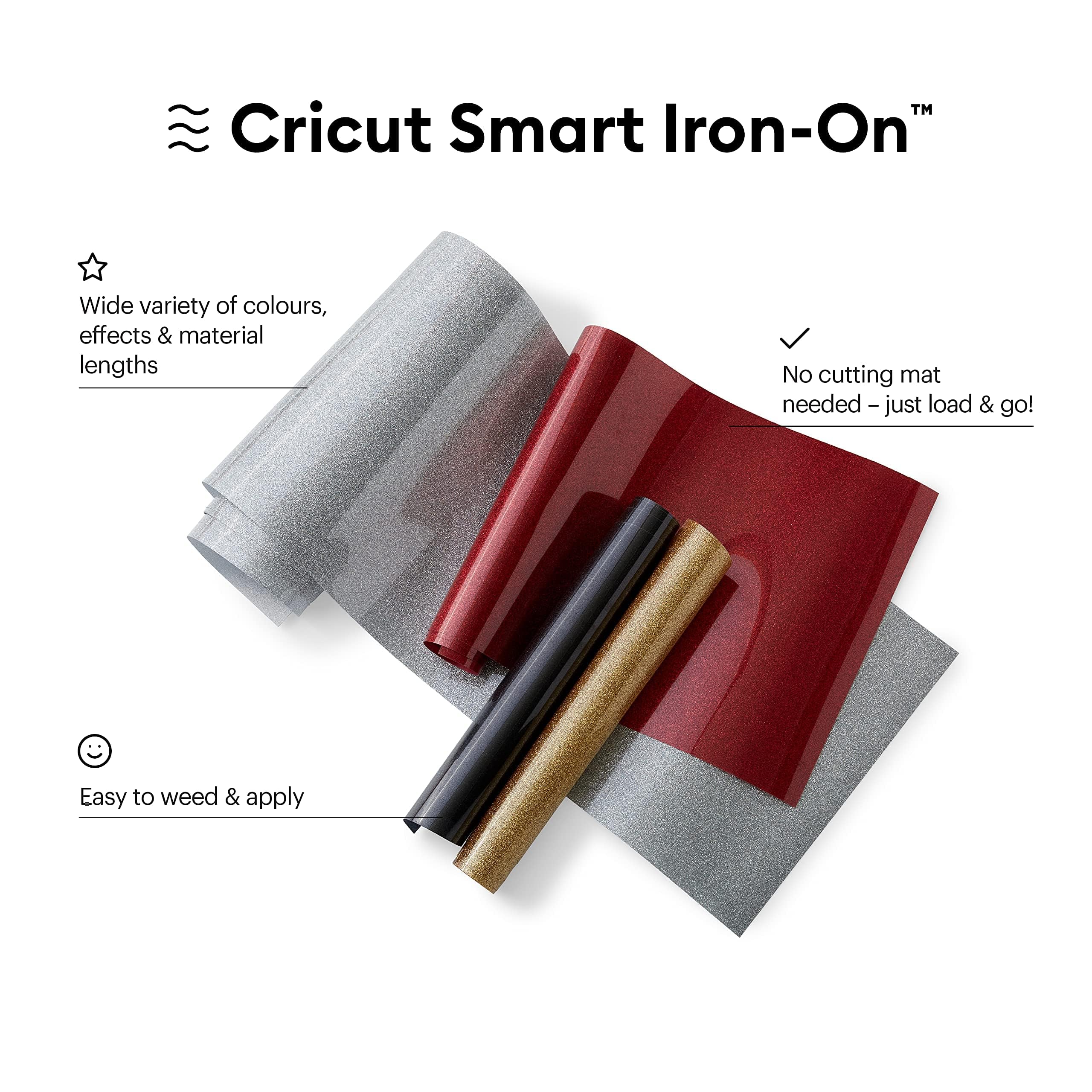 cricut-maker-smart-iron-on-glitterfolie-schwarz-33x91cm image 2