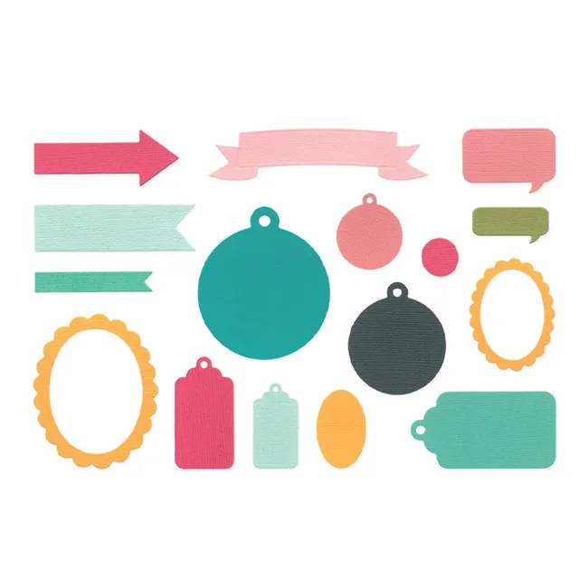 sizzix-framelits-banners-tags-labels-stanzformen-16-tlg image 1
