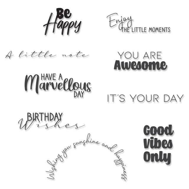 sizzix-clear-stamps-everyday-sentiments-stempelset-9tlg-englisch image 1