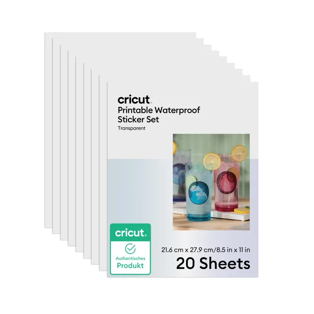 cricut-sticker-wasserfest-transparent-20er-pack-a4 image 1