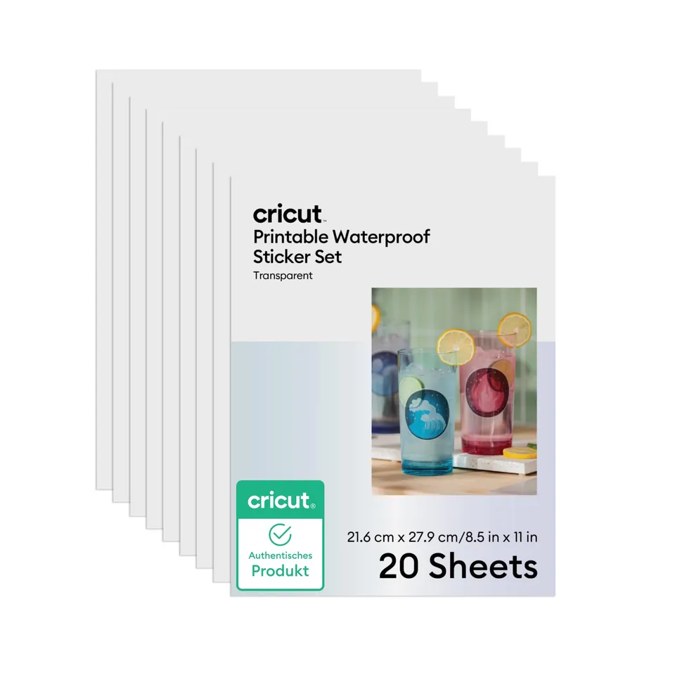 cricut-sticker-wasserfest-transparent-20er-pack-a4 image 1