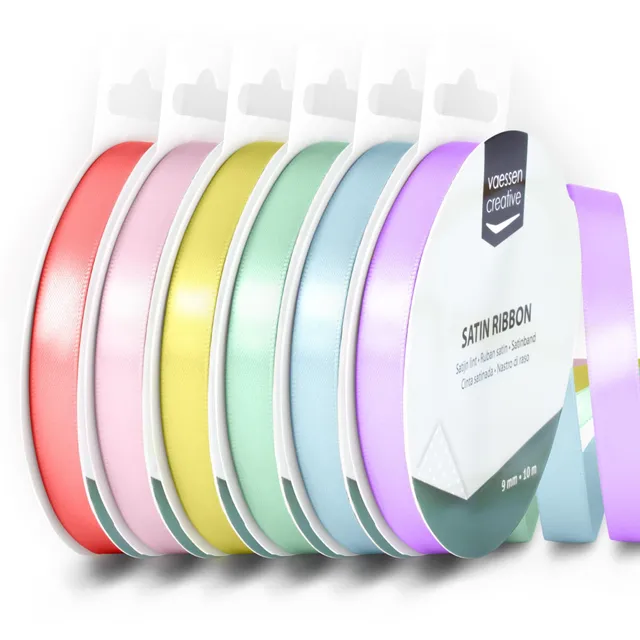 vaessen-florence-satinband-9mmx10m-pastell-6-st-ck-bunt-geschenkband image 1