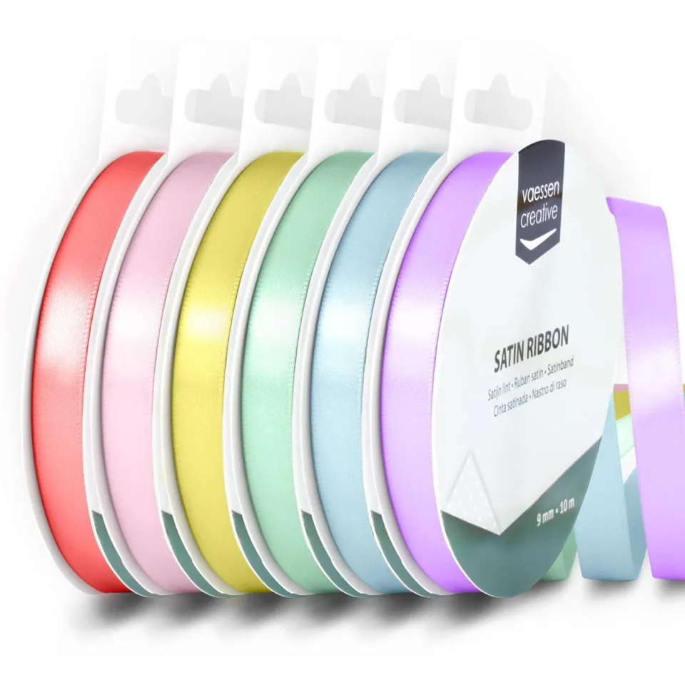 vaessen-florence-satinband-9mmx10m-pastell-6-st-ck-bunt-geschenkband image 1