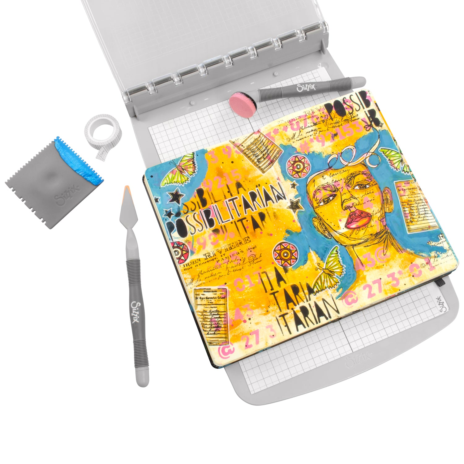 sizzix-studio-possibilitarian-stempelset-13tlg-schablonen-cat-kerr image 2