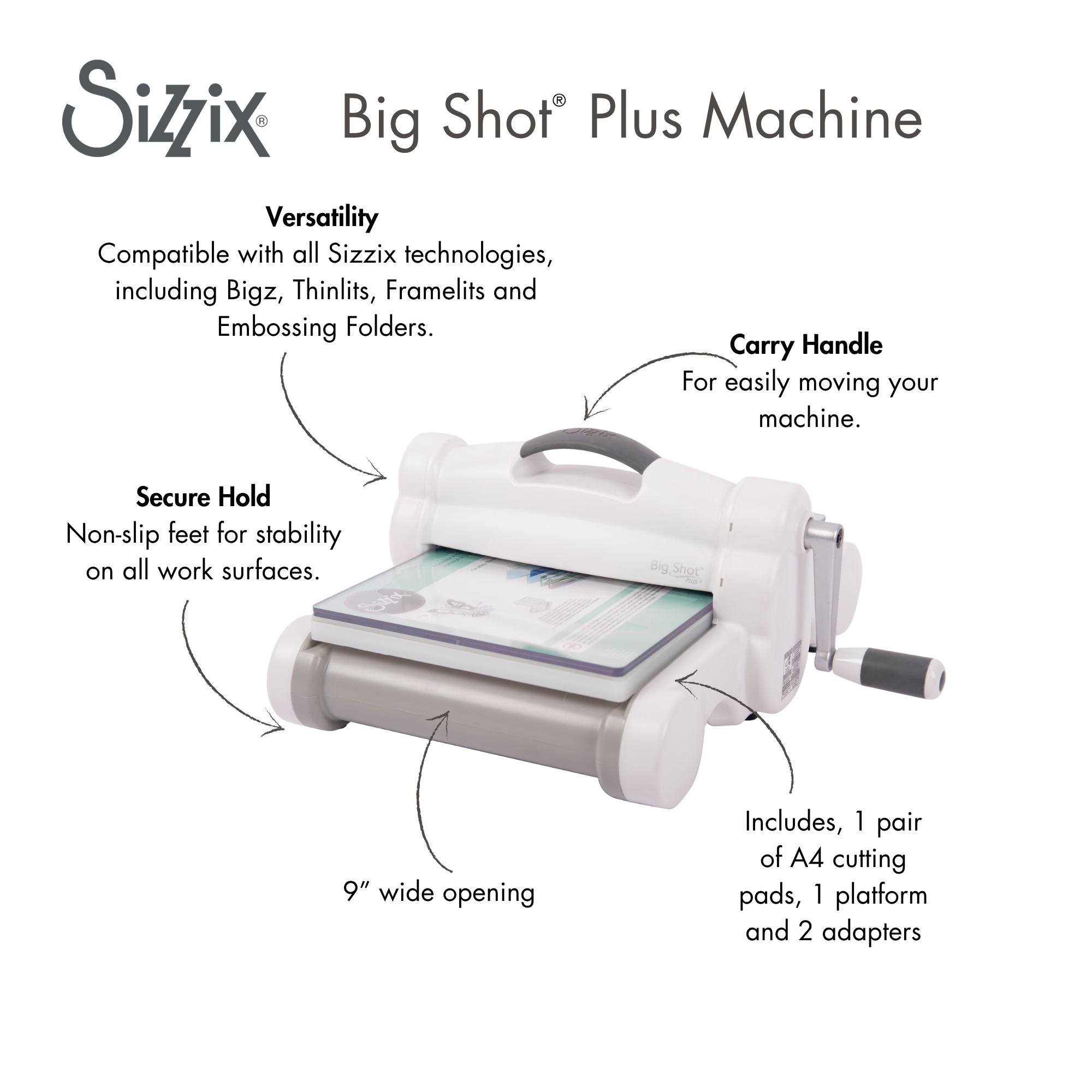 sizzix-big-shot-plus-stanzmaschine-wei-grau-a4-maschine image 2