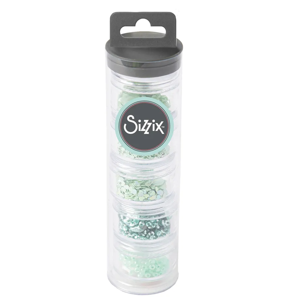 sizzix-effectz-sequins-beads-pailletten-green-tea-5er-set image 1