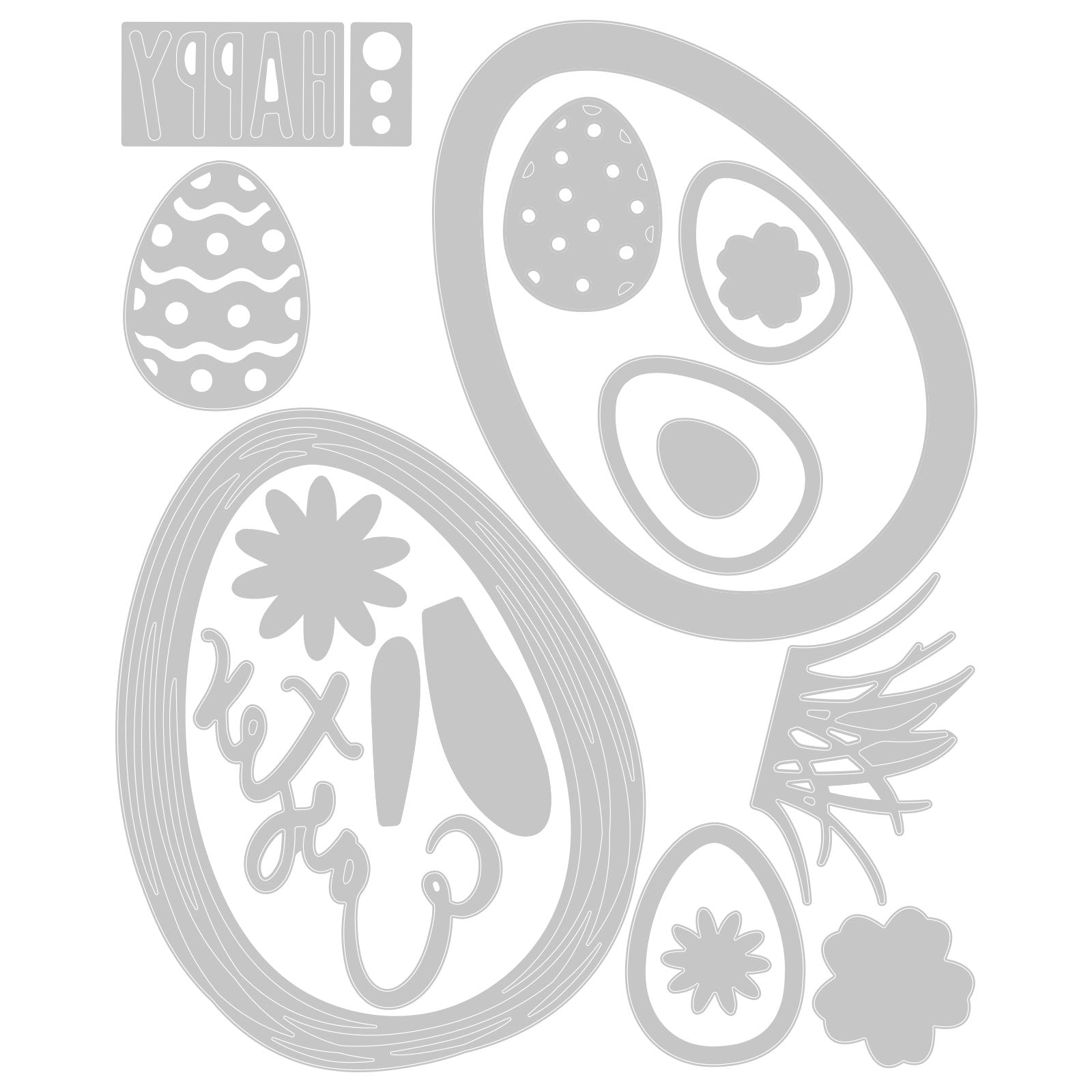sizzix-thinlits-easter-sentiments-stanzschablonen-17tlg-ostern image 2