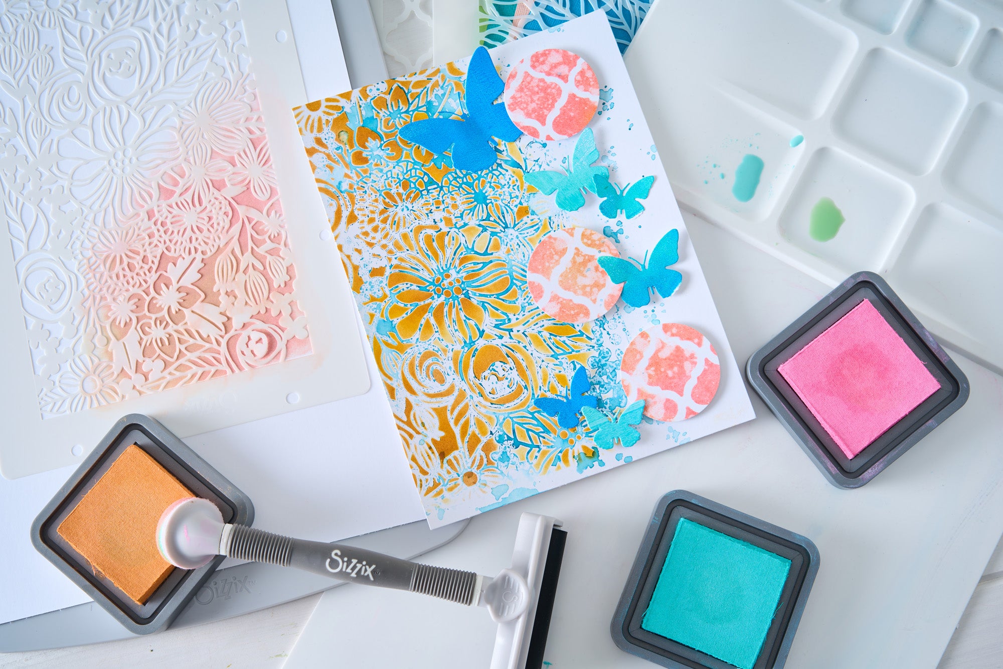sizzix-a5-stencils-buildables-botanicals-1-schablone-4er-botanik image 2