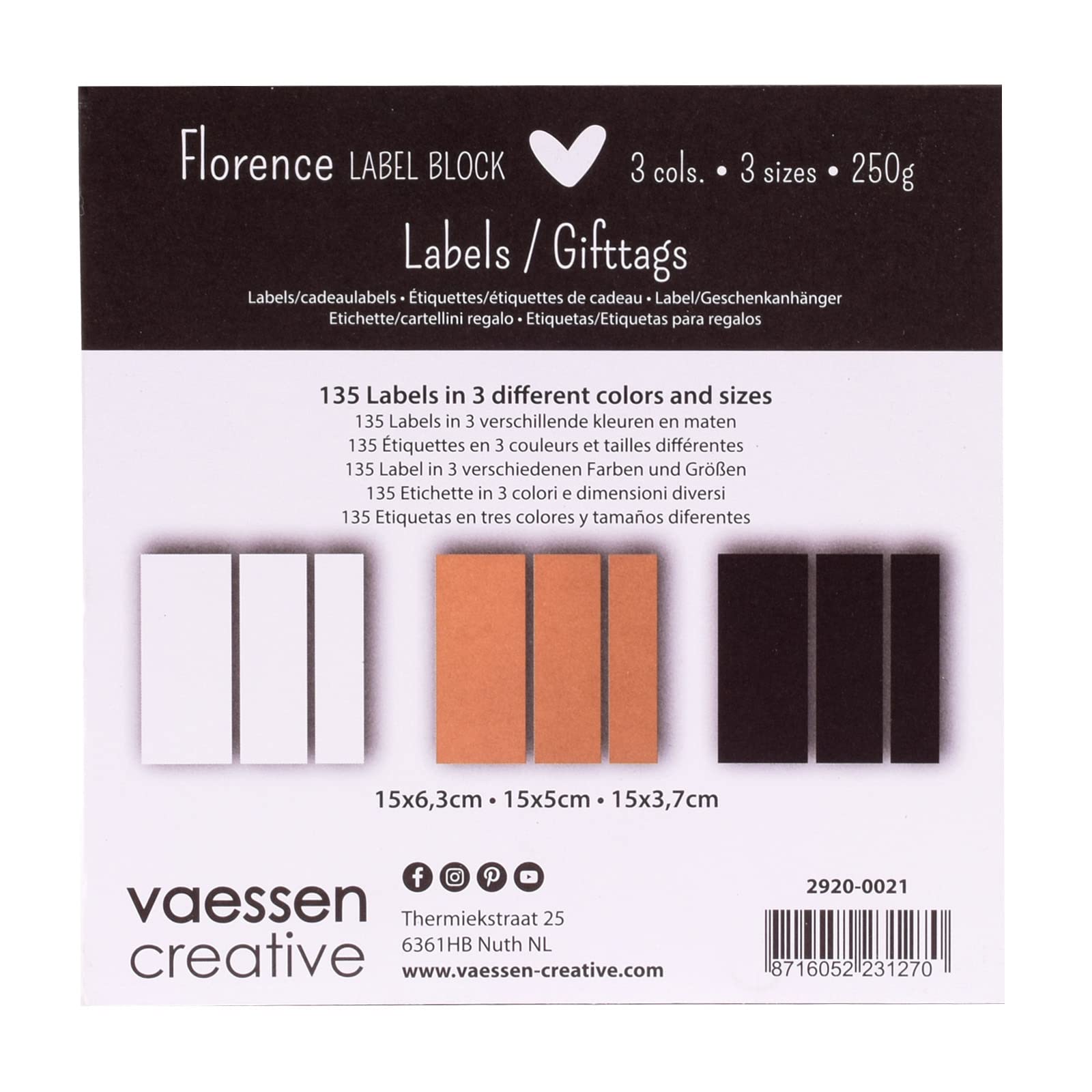 vaessen-florence-etiketten-tonpapier-wei-schwarz-kraft-135-stk image 2
