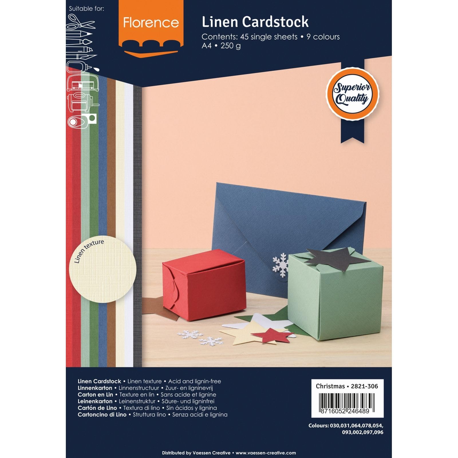 vaessen-florence-tonkarton-weihnachten-a4-45-bogen-leinen-250g image 5