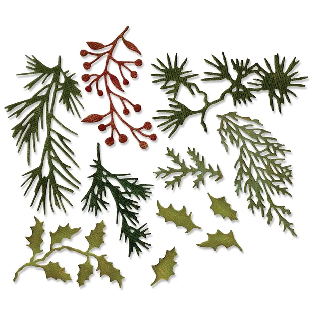 sizzix-thinlits-stanzform-holiday-greens-mini-11tlg image 1