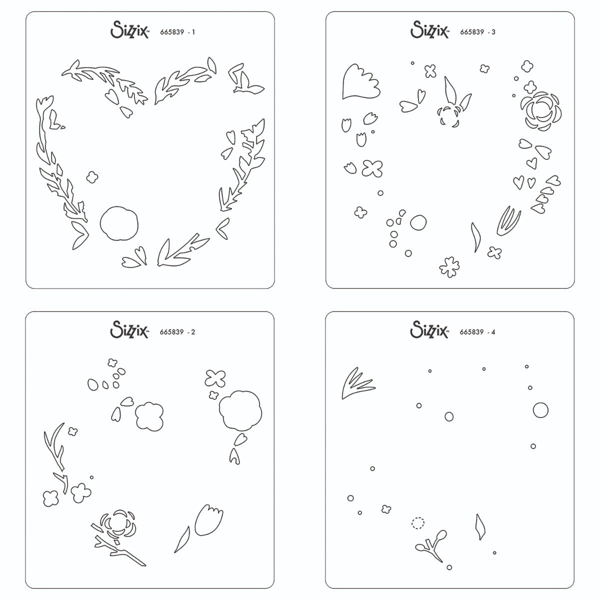 sizzix-layered-stencils-heart-wreath-schablonen-4er-set-herz image 3