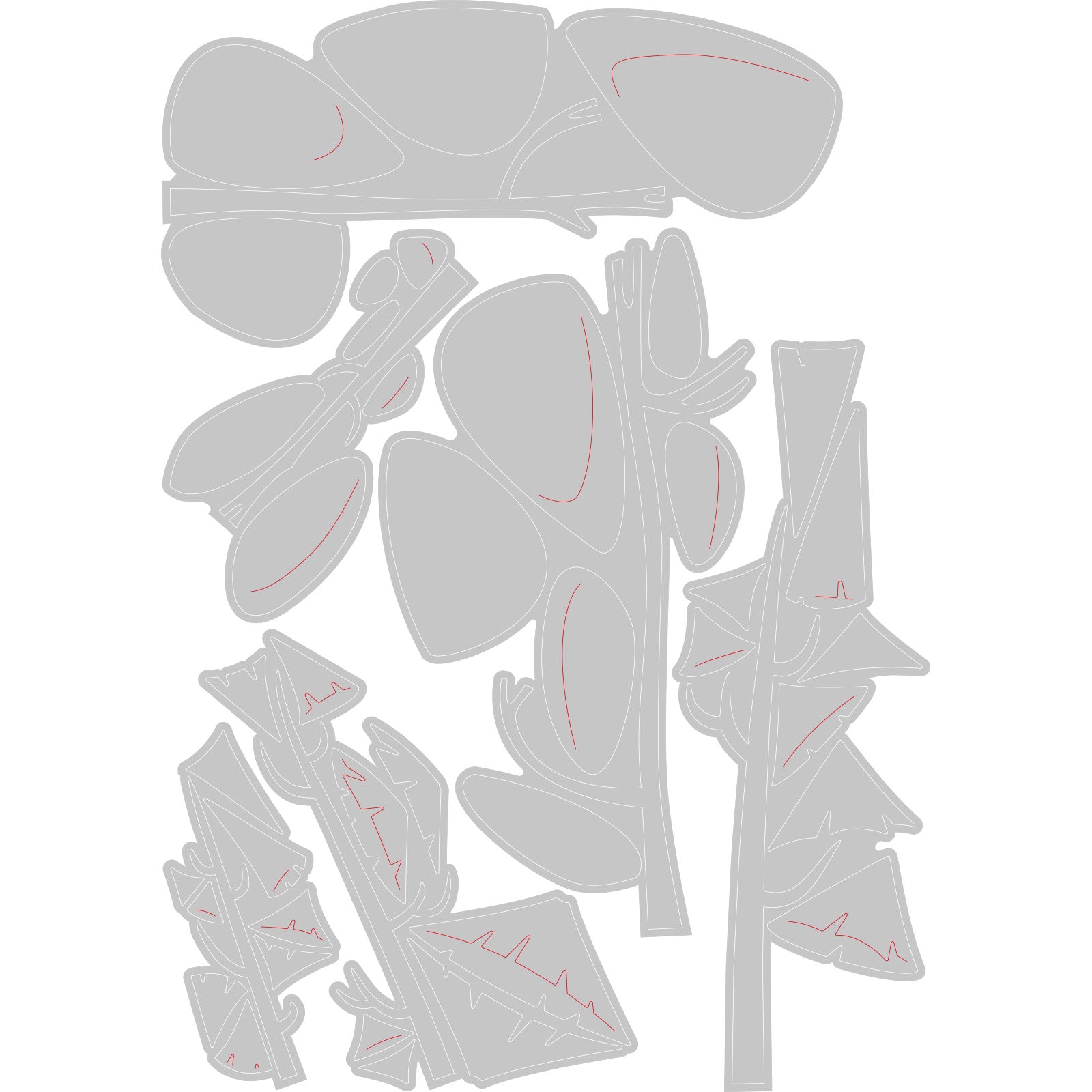 sizzix-thinlits-funky-trees-stanzschablonen-6tlg-b-ume image 2