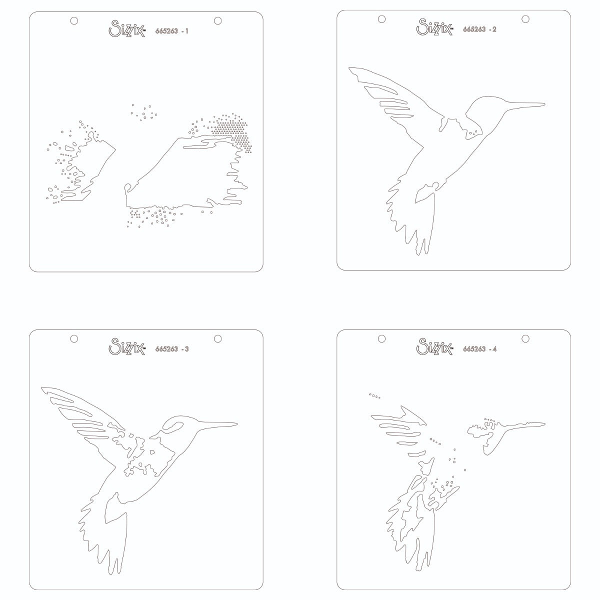 sizzix-layered-stencils-hummingbird-schablone-4tlg-kolibri image 2