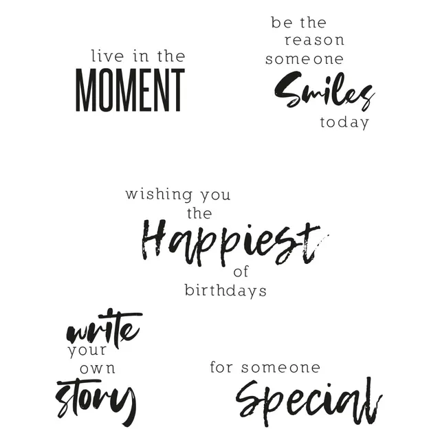 sizzix-clear-stamps-sunnyside-sentiments-2-stempel-5tlg-spr-che image 1
