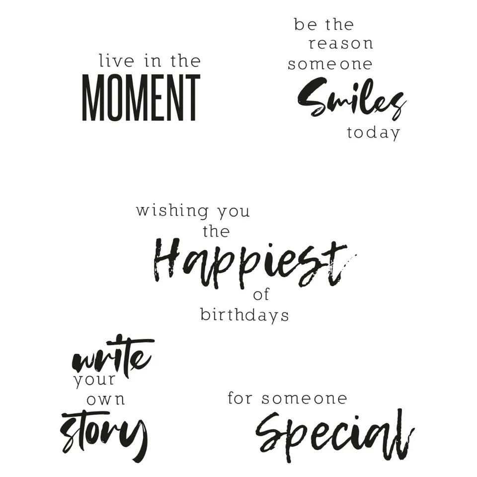 sizzix-clear-stamps-sunnyside-sentiments-2-stempel-5tlg-spr-che image 1