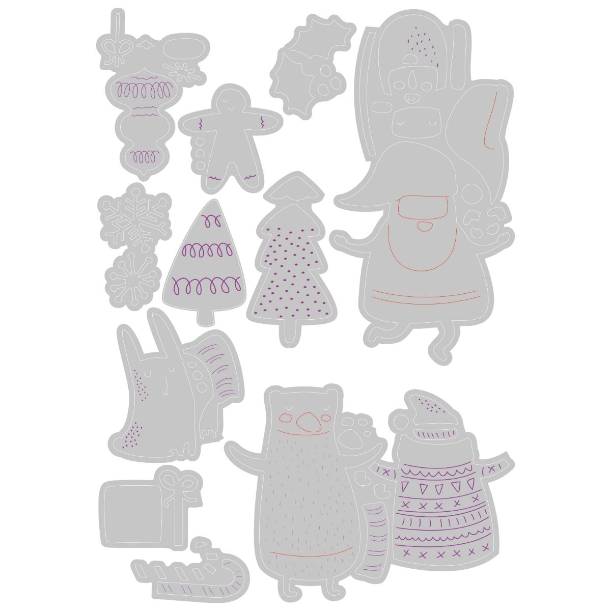 sizzix-thinlits-doodle-christmas-stanzschablonen-11er-set image 2