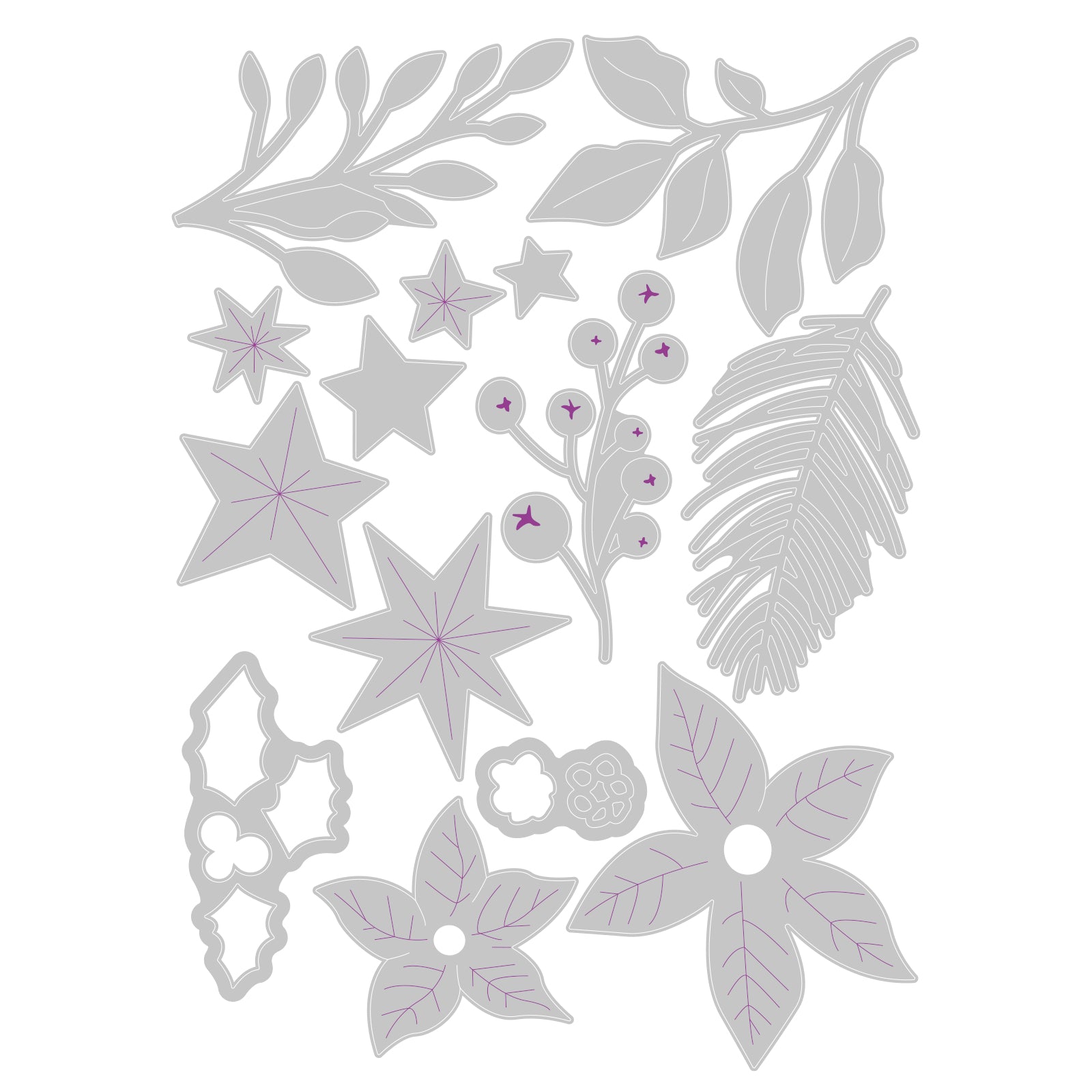 sizzix-thinlits-festive-foliage-stanzschablonen-14tlg-weihnachten image 2