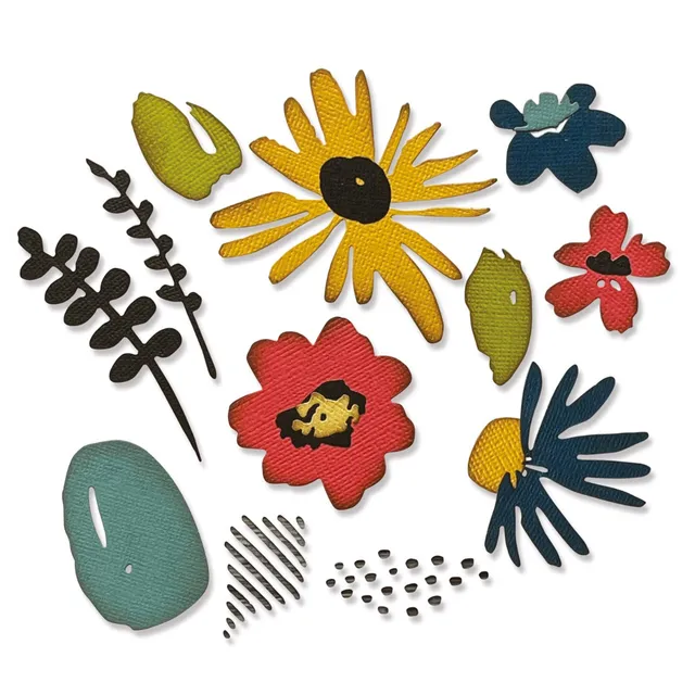 sizzix-thinlits-modern-floristry-stanzschablonen-11-tlg-blumen image 1