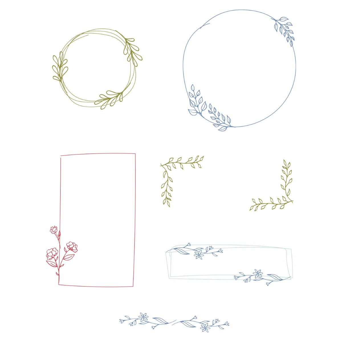 sizzix-clear-stamps-drawn-frames-stempelset-11-teilig-rahmen image 1