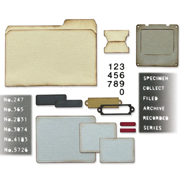 sizzix-thinlits-stanzformen-specimen-tim-holtz-54tlg-vintage image 1