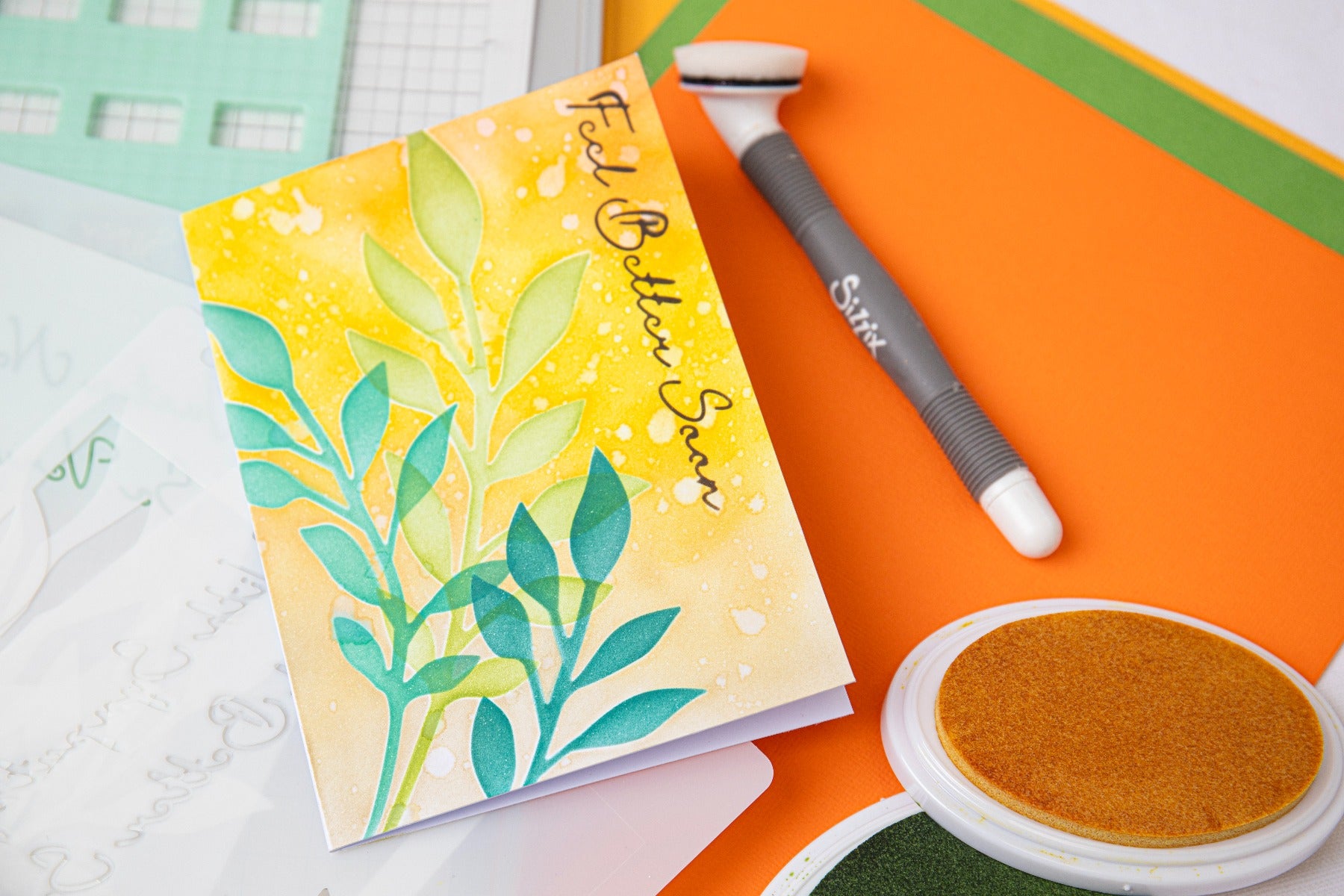 sizzix-a6-layered-stencils-cosmopolitan-frond-schablonen-4tlg image 3
