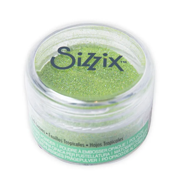 sizzix-effectz-lush-leaves-embossingpulver-12g-gr-n-schimmer image 1