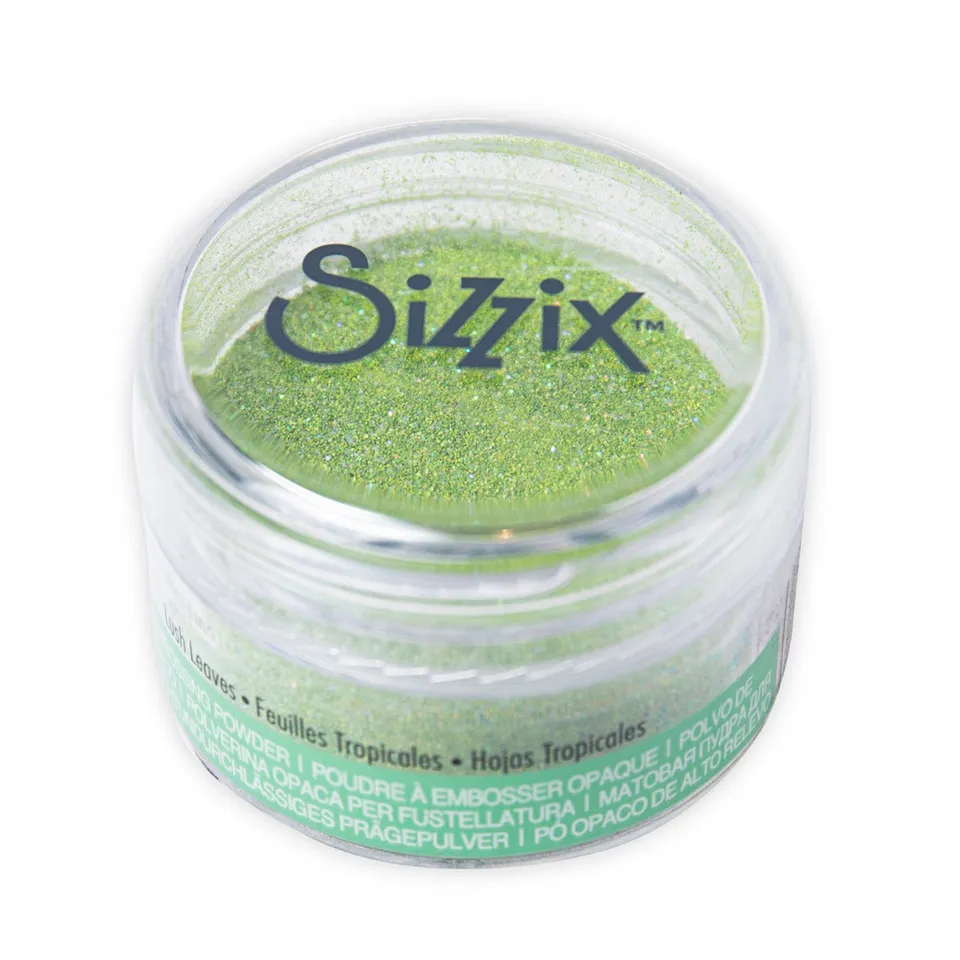 sizzix-effectz-lush-leaves-embossingpulver-12g-gr-n-schimmer image 1