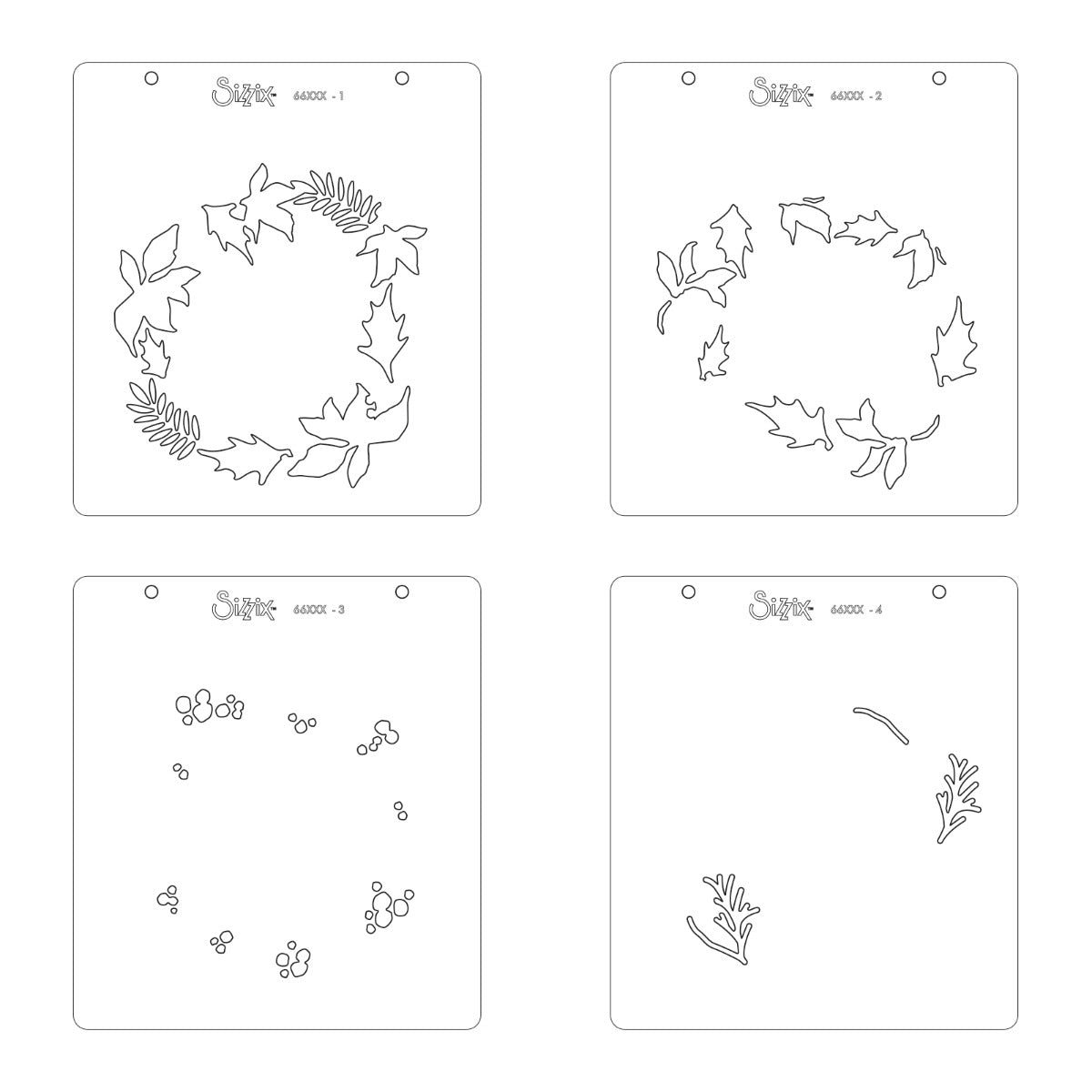 sizzix-layered-stencils-schablonen-set-holly-wreath-4-tlg image 3