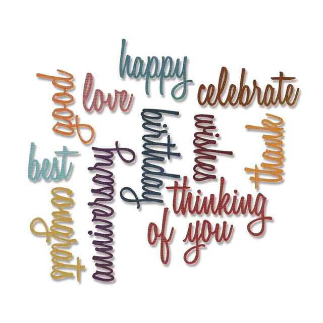sizzix-thinlits-celebration-words-script-stanzen-13tlg-tim-holtz image 1