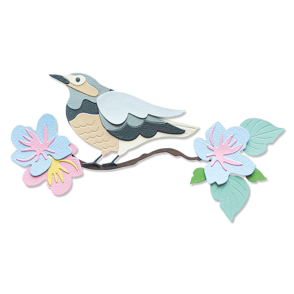 sizzix-thinlits-spring-bird-stanzschablonen-14er-vogel-blumen image 1
