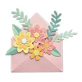 sizzix-thinlits-flowers-envelope-stanzform-blumen-umschlag image 1