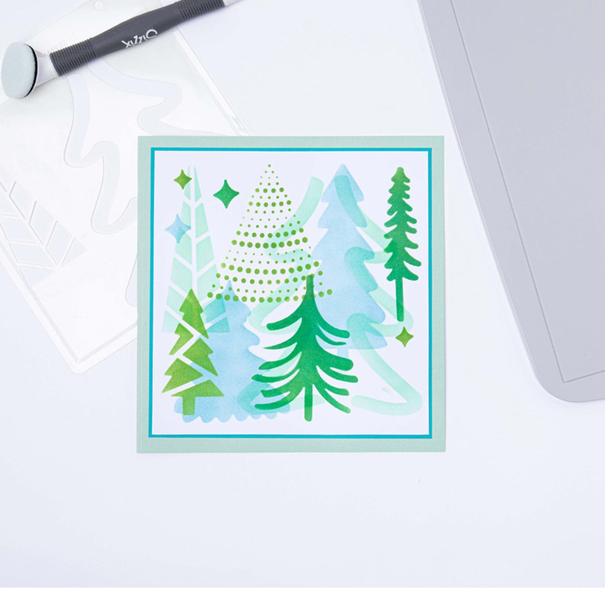 sizzix-layered-stencils-doodle-trees-schablonen-4er-b-ume image 2