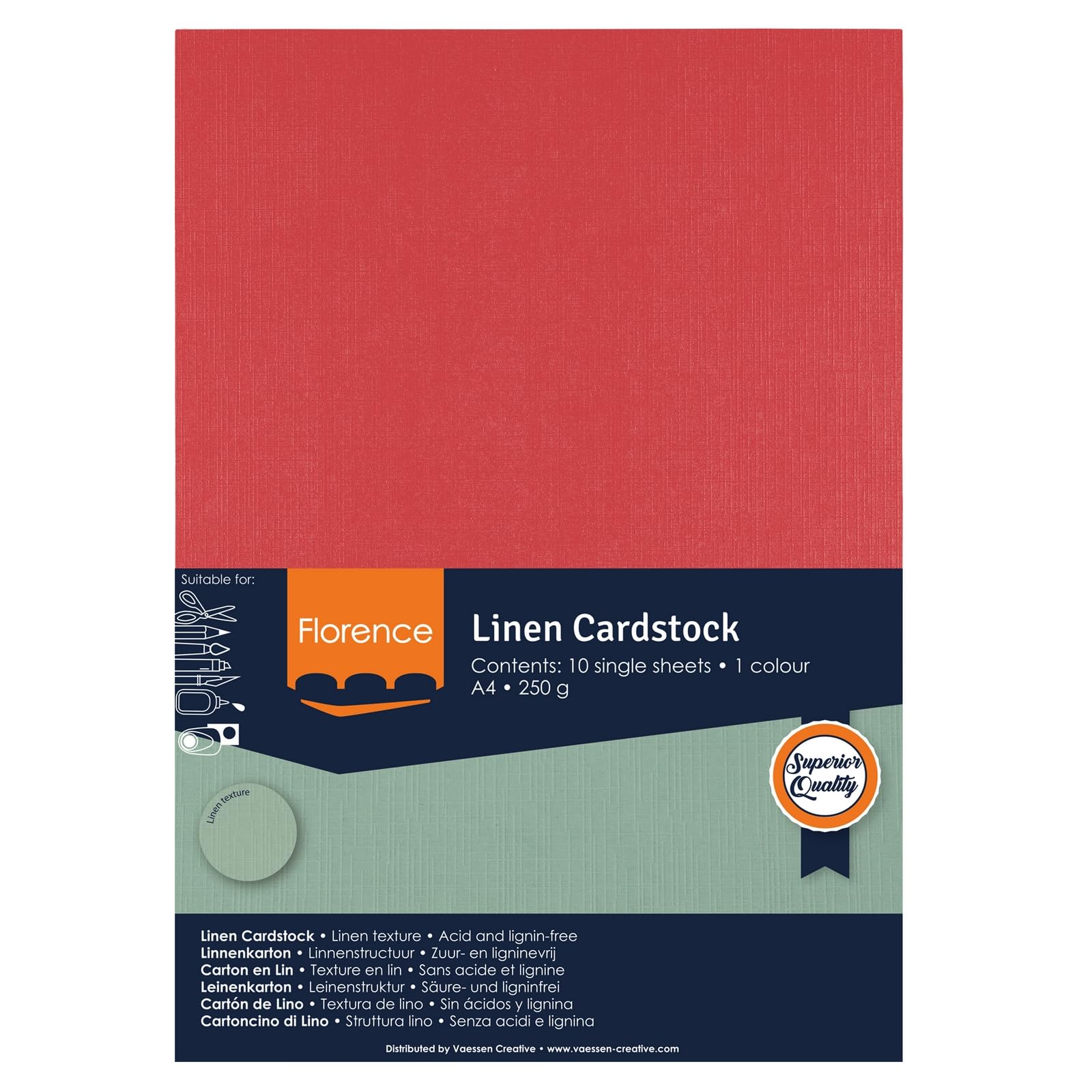 vaessen-creative-florence-tonkarton-a4-poppy-rot-leinen-10-b-gen image 4