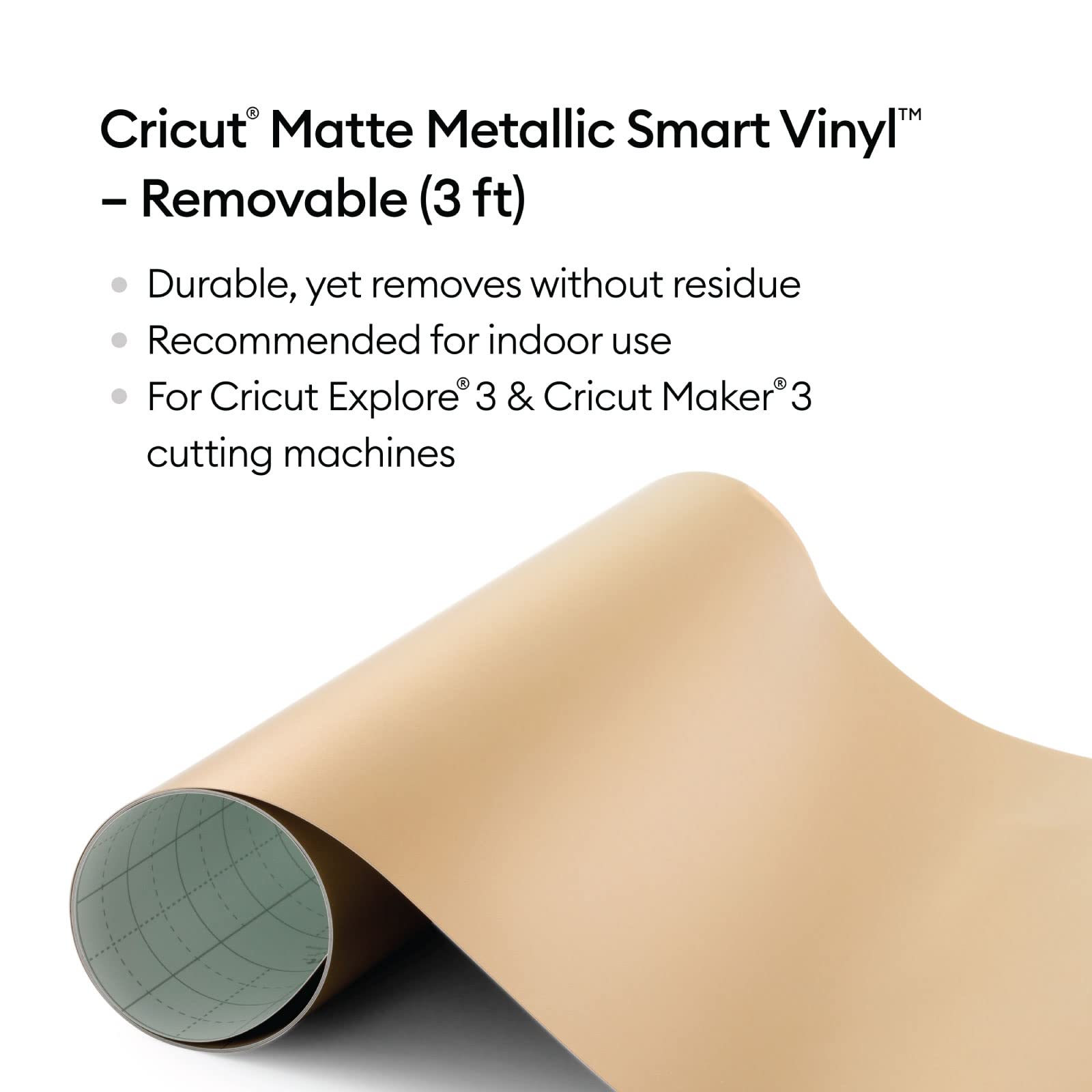 cricut-maker-smart-vinyl-metallic-champagner-0-9m-abnehmbar image 3