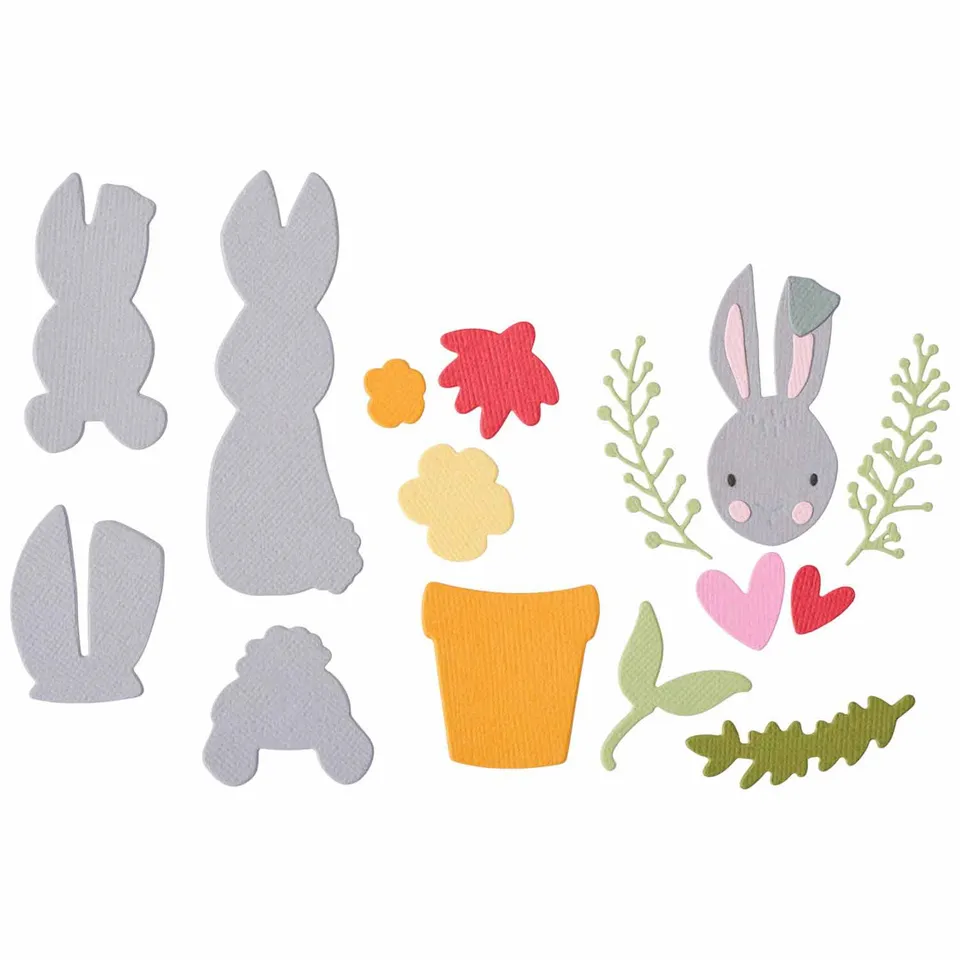 sizzix-thinlits-bunny-bits-blooms-2-stanze-17er-ostern image 1