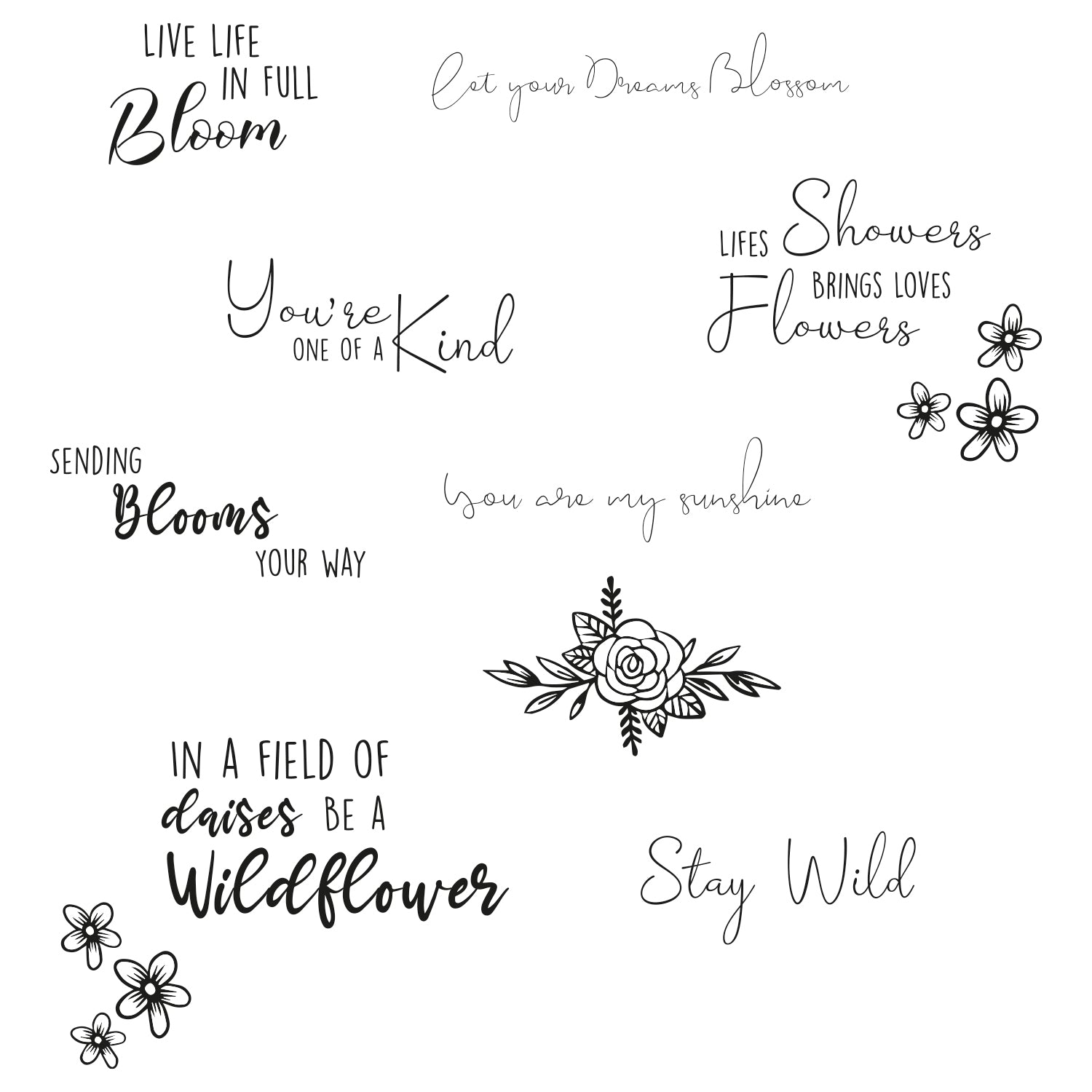sizzix-clear-stamps-spring-bloom-sentiments-stempel-10-teilig image 1