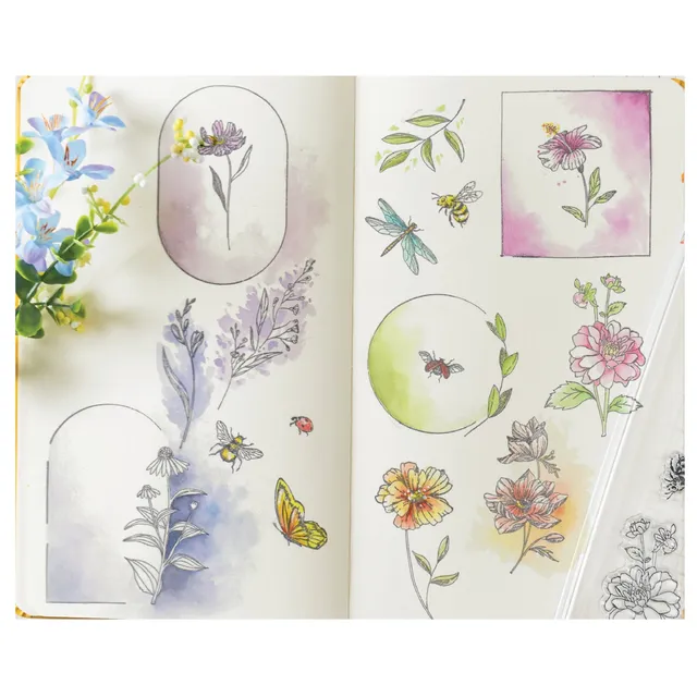 sizzix-studio-floral-frames-mini-flowers-stempel-18tlg-rahmen image 1