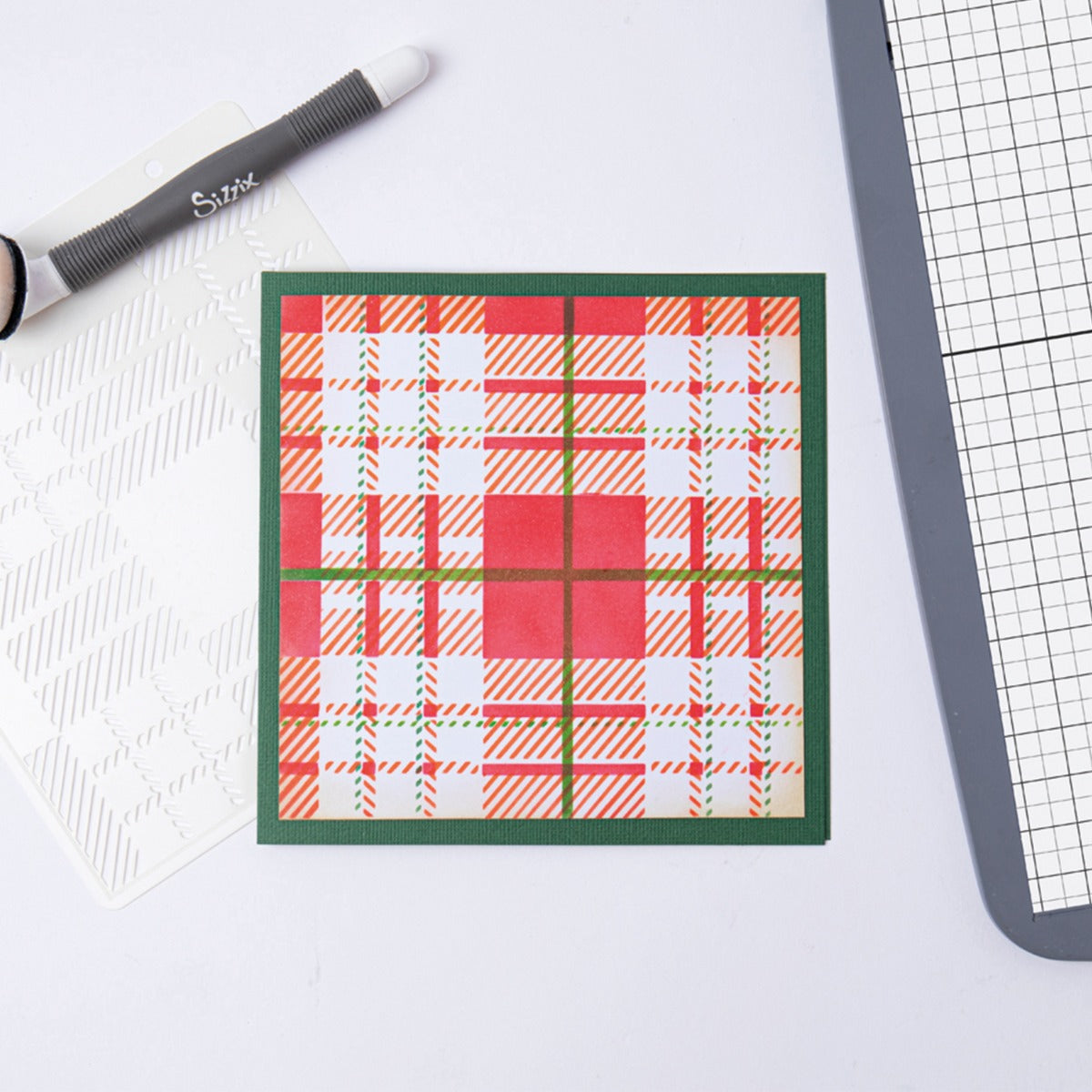 sizzix-layered-stencils-tartan-schablonen-4tlg-olivia-rose image 2
