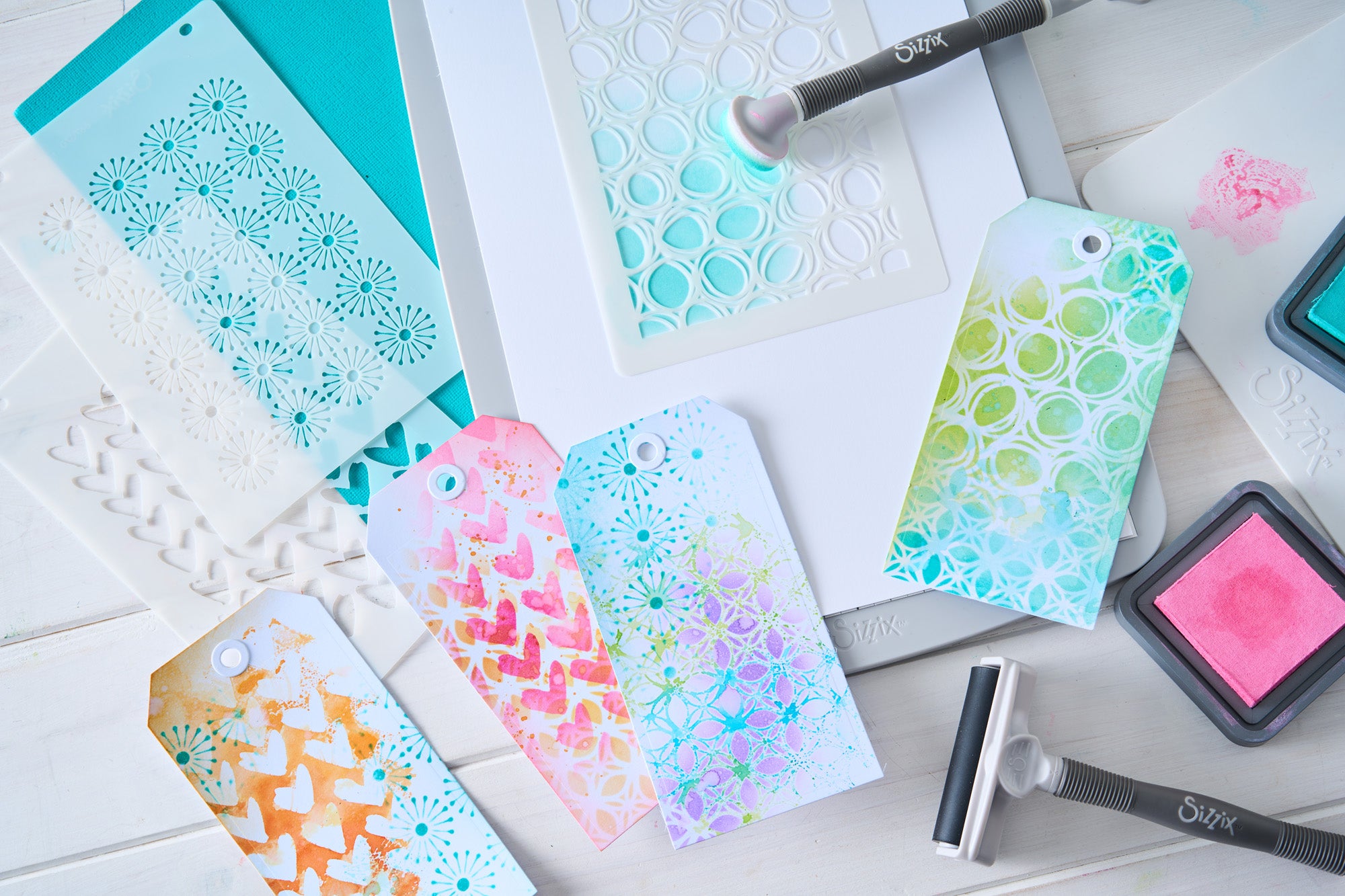 sizzix-a5-buildables-backgrounds-1-schablonen-4er-set-vicki-boutin image 2